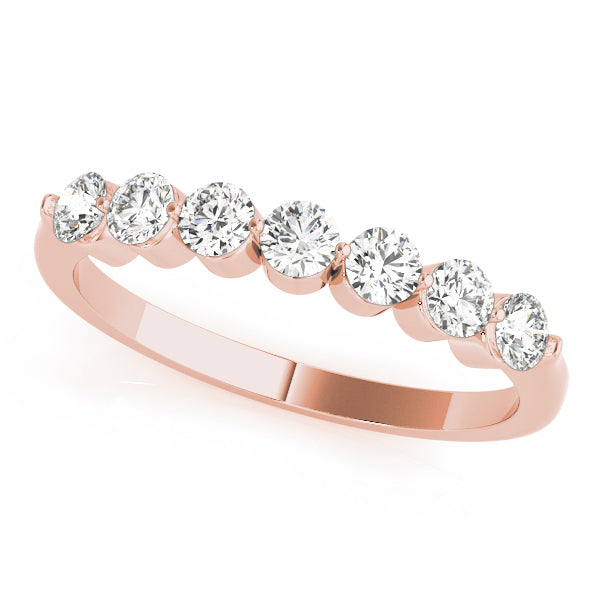 14K Rose Gold Round Diamond Wedding Ring