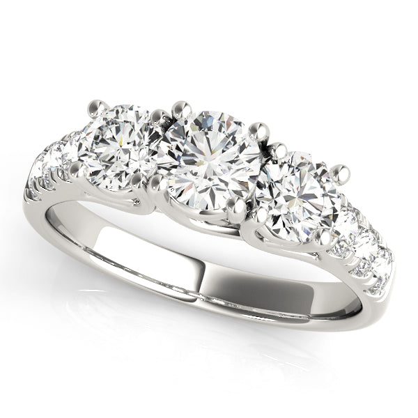 0.5 CT Round Diamond Three Stone Engagement Ring