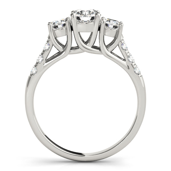 Round Diamond Three Stone Engagement Ring