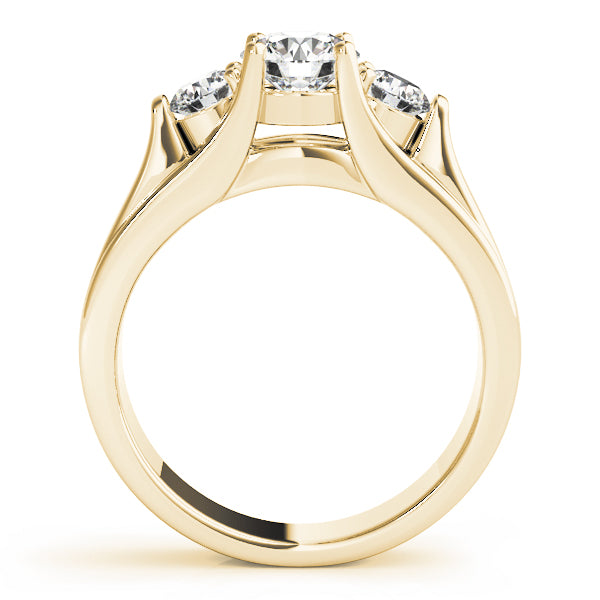 14K Yellow Gold 1 CT Round Diamond Engagement Ring