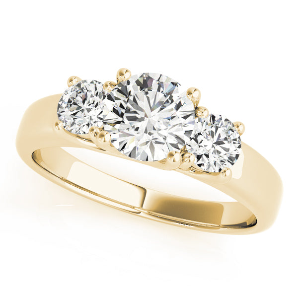 14K Yellow Gold 1 CT Diamond Three-Stone Engagement Ring