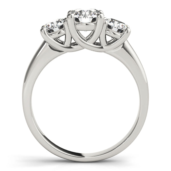 1 CT Round Diamond Three Stone Engagement Ring