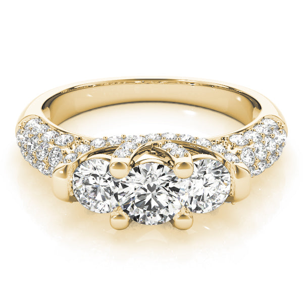 14K Yellow Gold Round Diamond Engagement Ring