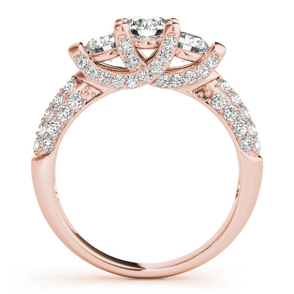 Rose Gold 1 CT Diamond Three-Stone Engagement Ring