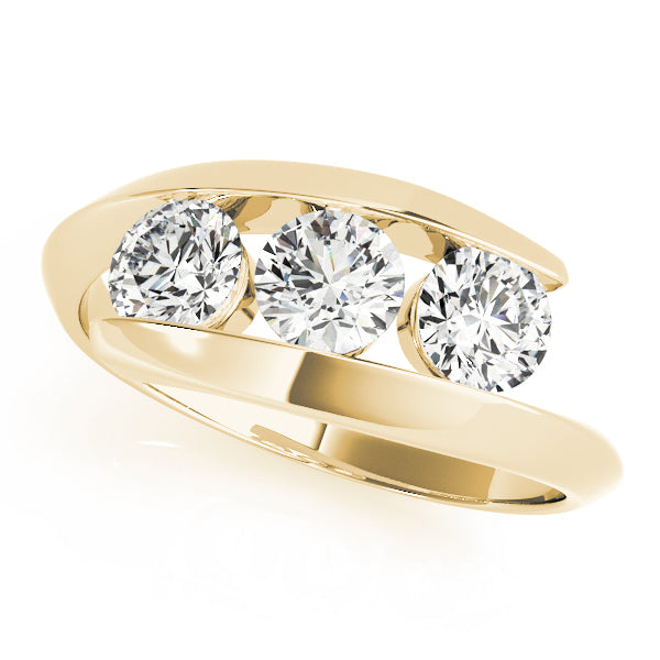 18K Yellow Gold 1 CT Round Diamond Engagement Ring