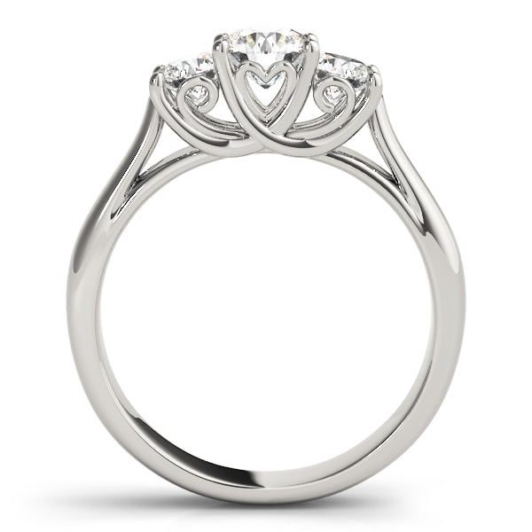 Round Diamond Three Stone Engagement Ring 1 CT