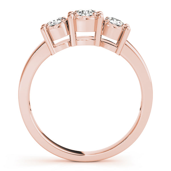 14K Rose Gold 1/3 CT Round Diamond Ring