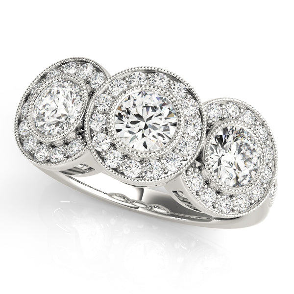 3-Stone Round Diamond Engagement Ring