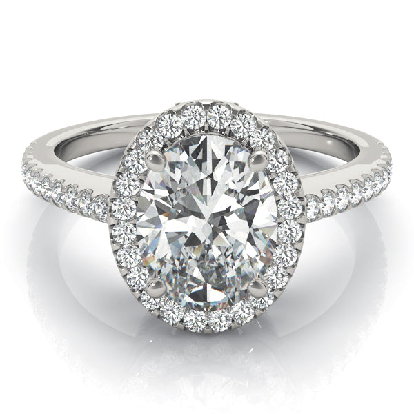 Oval Diamond Halo Engagement Ring