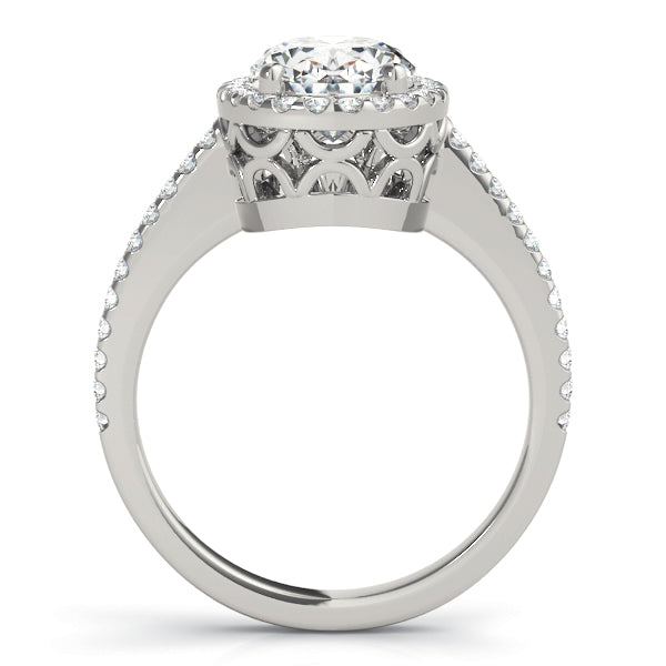 Oval Diamond Halo Engagement Ring