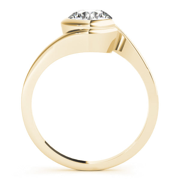 14K Yellow Gold 1/2 CT Round Diamond Engagement Ring