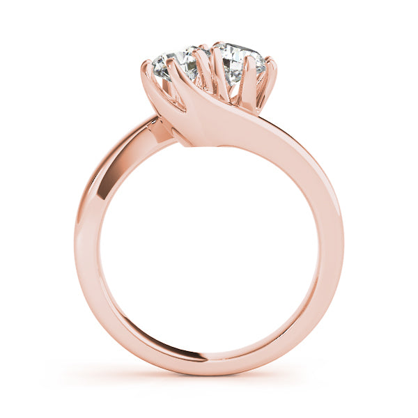 14K Rose Gold 1ctw Round Diamond Two-Stone Ring