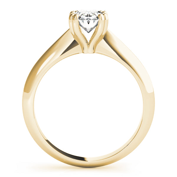 18K Yellow Gold Oval Diamond Solitaire Ring