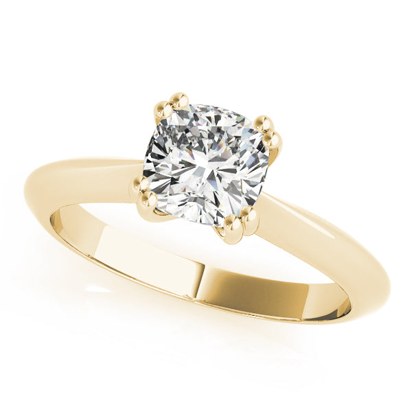 18K Yellow Gold 1/2 CT Cushion Diamond Engagement Ring