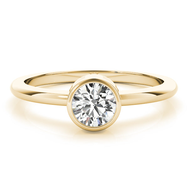 14K Yellow Gold 1/2 CT Round Diamond Engagement Ring