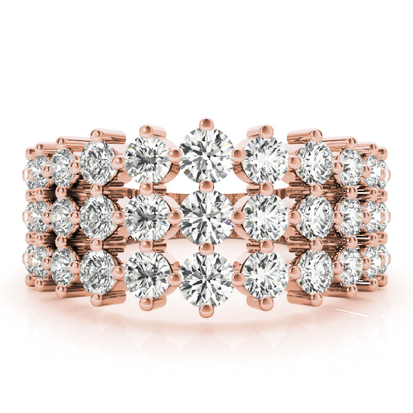 Rose Gold Multi-Diamond Fashion Statement Ring