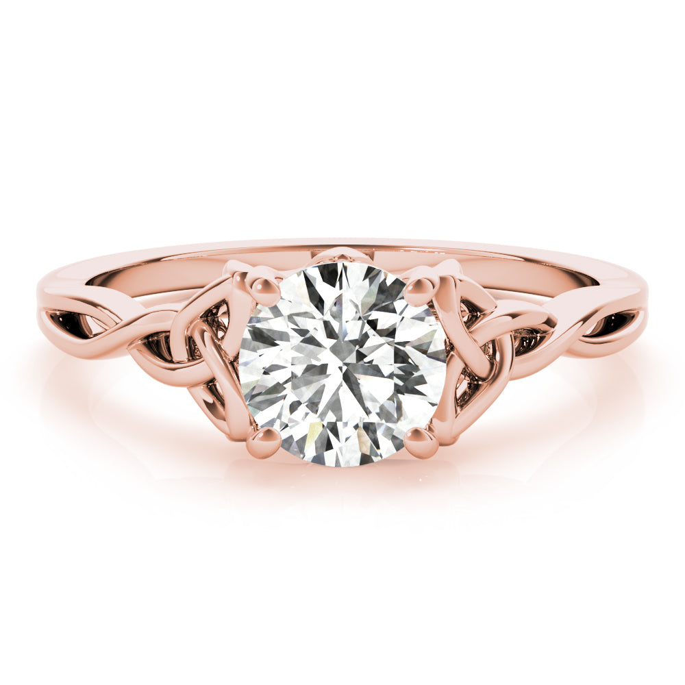 18K Rose Gold 1/2 CT Round Diamond Engagement Ring