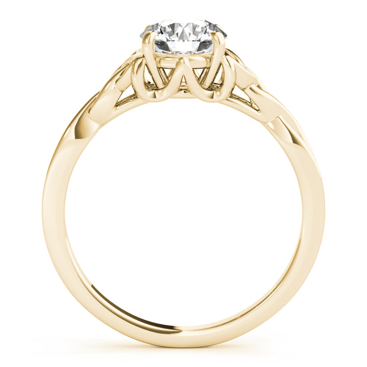 14K Yellow Gold 1/2 CT Round Diamond Engagement Ring