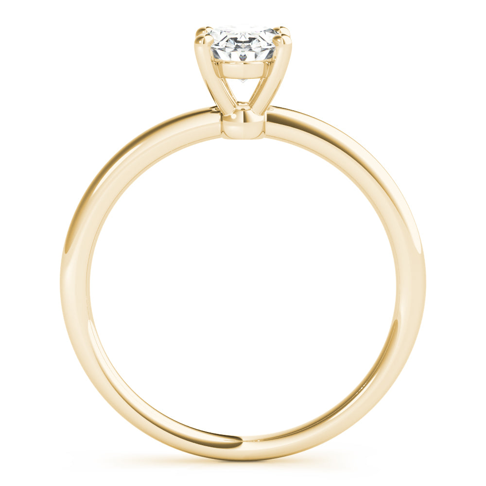 14K Yellow Gold 1/4 CT Oval Diamond Engagement Ring