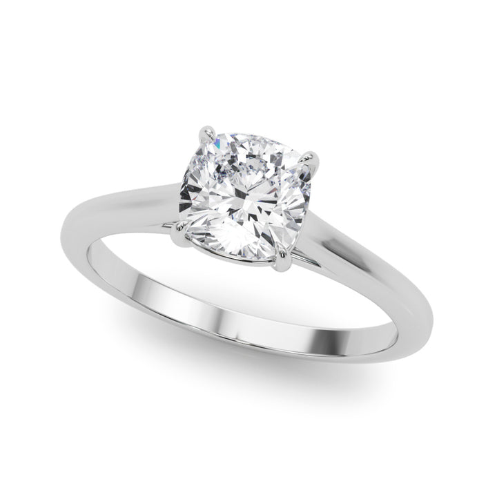 0.7 CT Cushion Diamond Solitaire Engagement Ring