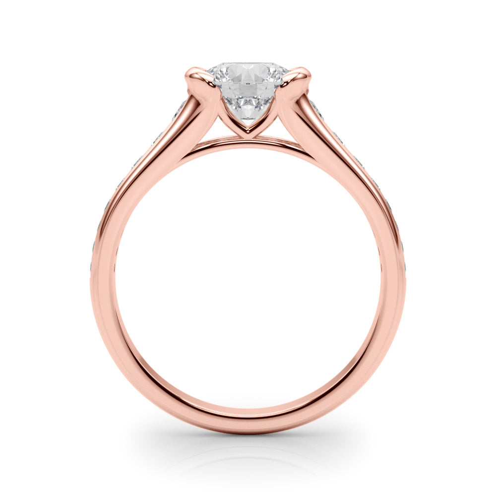 14K Rose Gold Round Diamond Engagement Ring