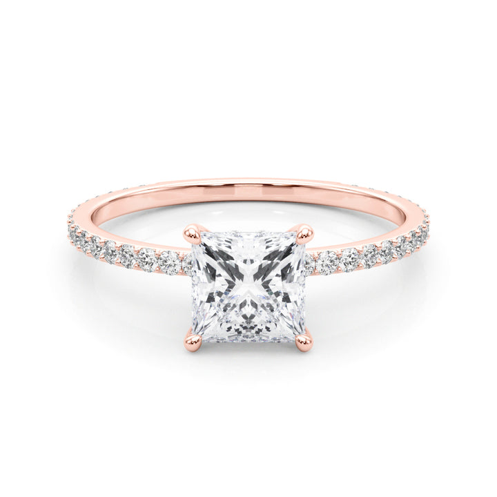 18K Rose Gold 1 CT Diamond Halo Engagement Ring