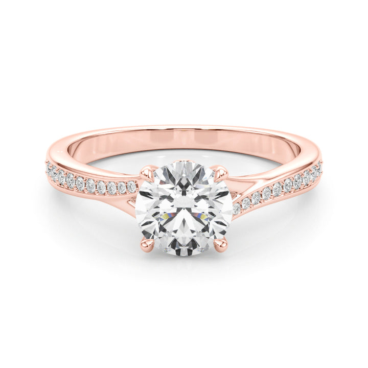 18K Rose Gold Diamond Engagement Ring 0.5 CT
