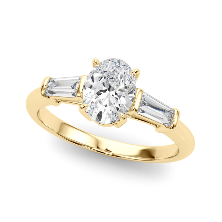 18K Yellow Gold Oval Diamond Engagement Ring