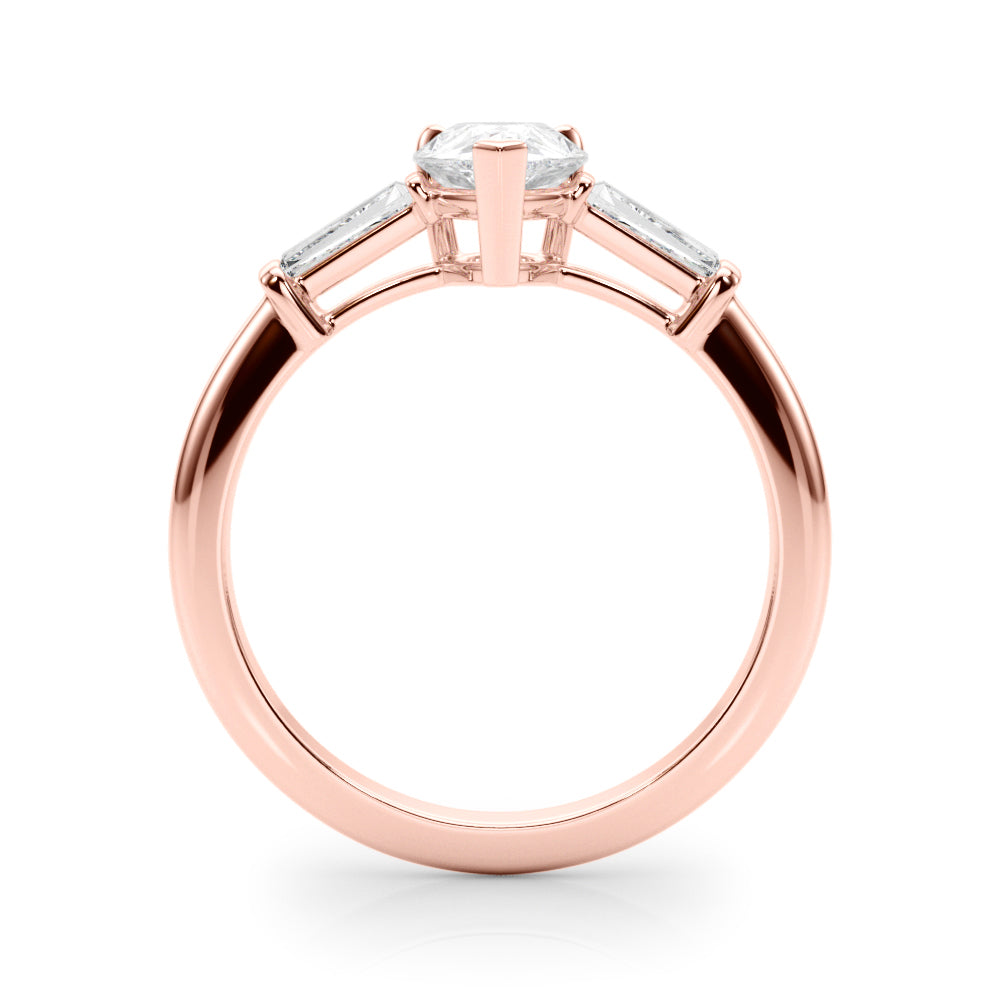 18K Rose Gold Taper Baguette Diamond Ring