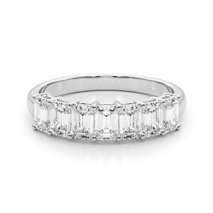 Multi-Diamond Emerald Cut Wedding Ring