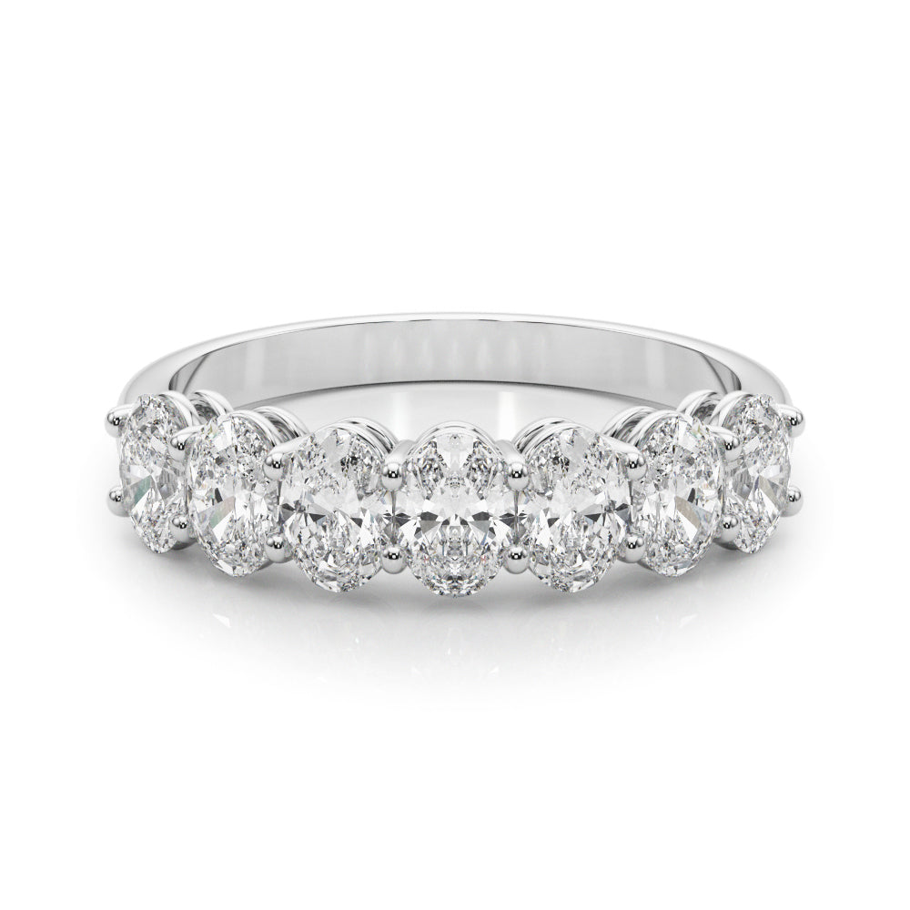 Multi-Diamond Oval Wedding Ring in Premium Metals