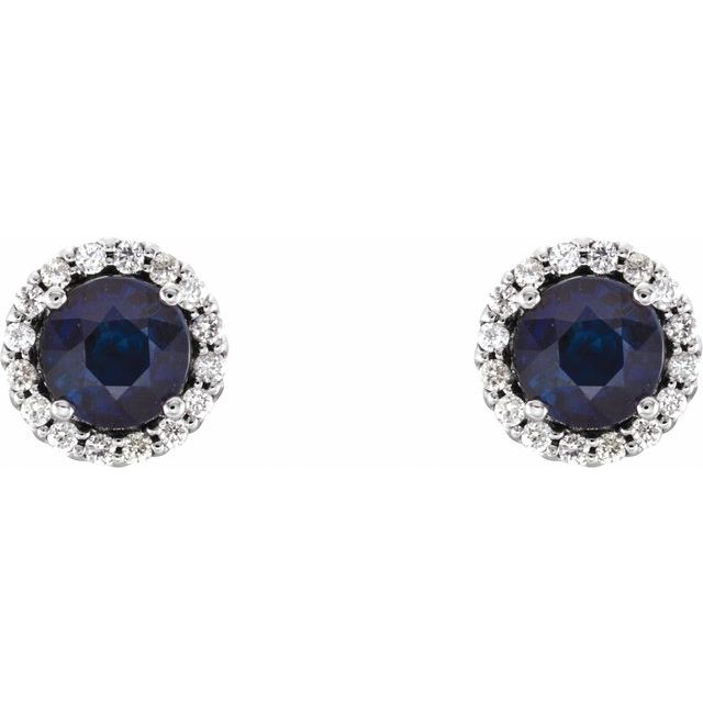 Round 4-Prong Halo-Style Earrings