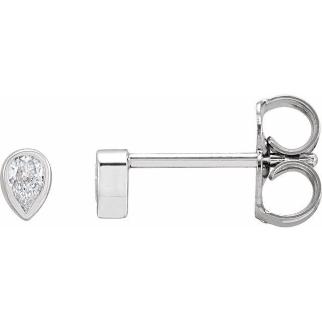 Pear Bezel-Set Stud Earrings