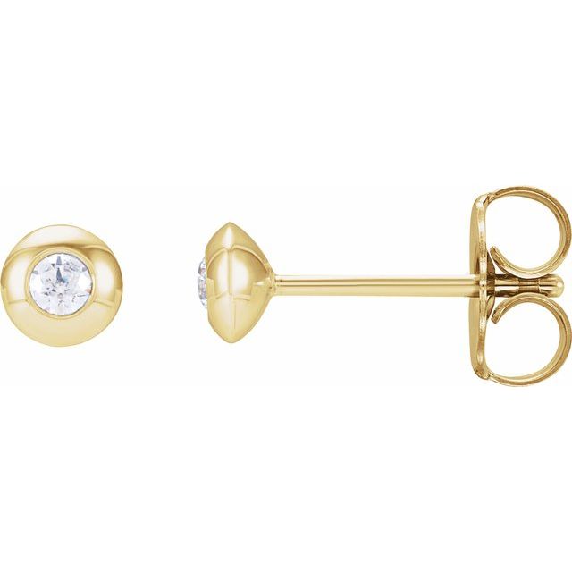Round Bezel-Set Stud Earrings