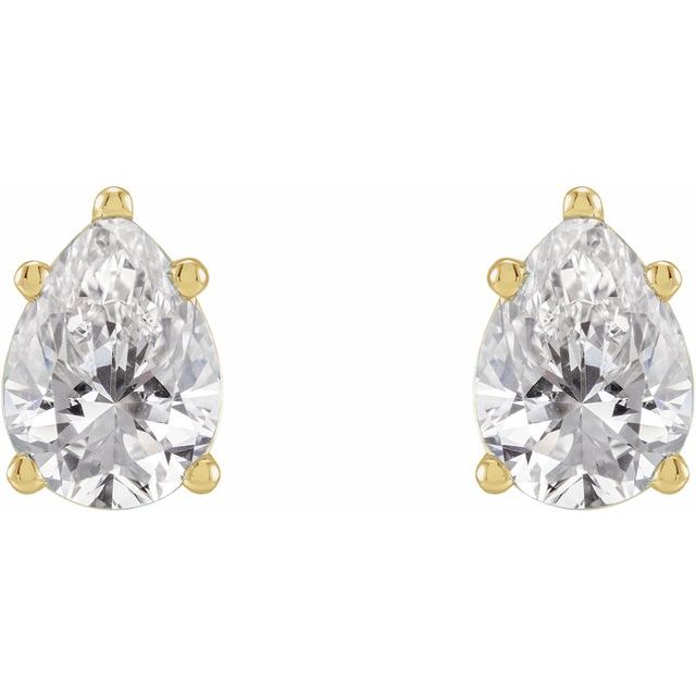 Pear 5-Prong Stud Earrings