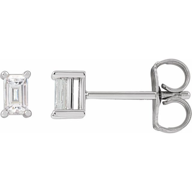 Straight Baguette 4-Prong Stud Earrings