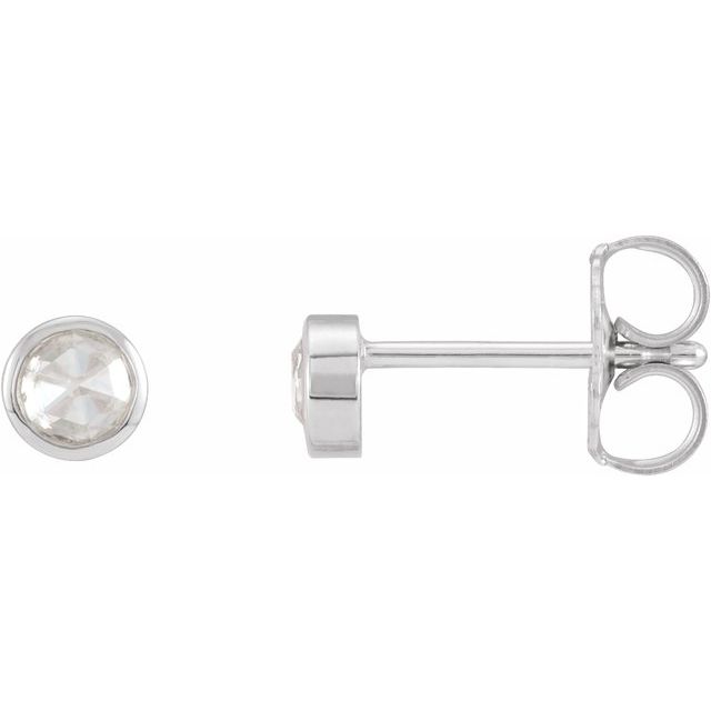 Round Bezel-Set Rose-Cut Stud Earrings