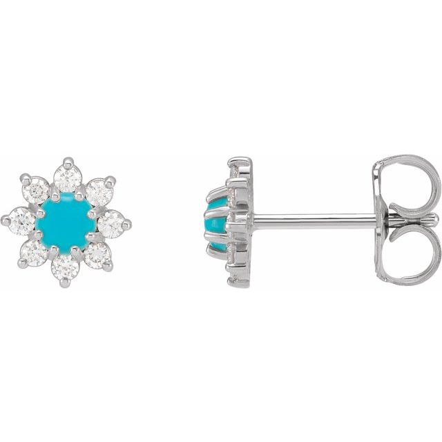 Cabochon Flower Earrings
