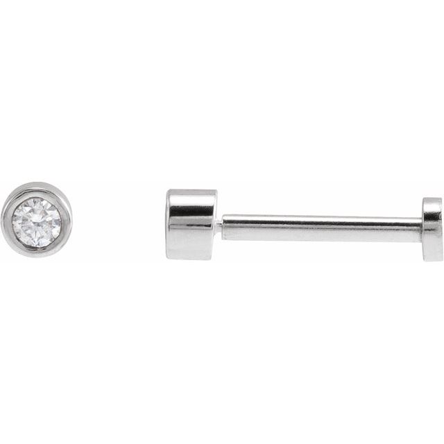 Round Bezel-Set Press Fit Closure Earring