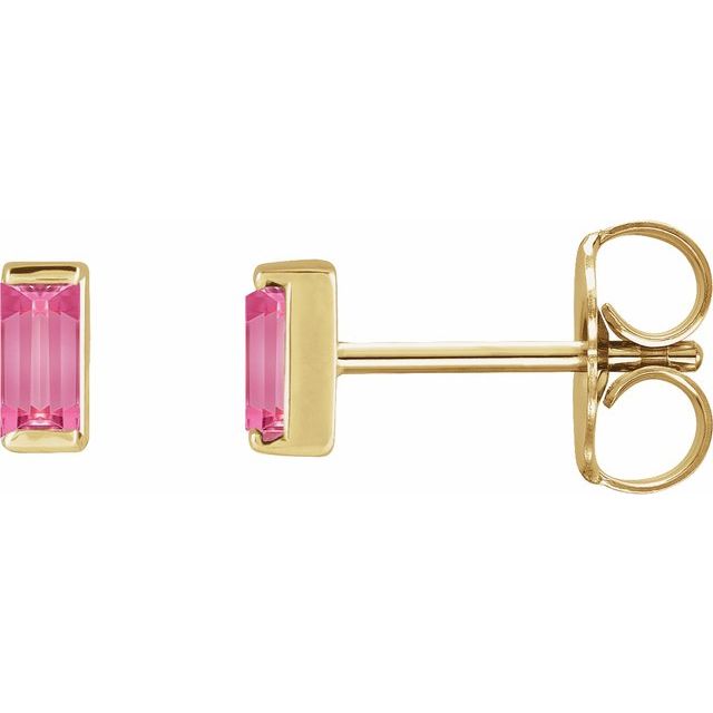 Straight Baguette Channel-Set Stud Earrings