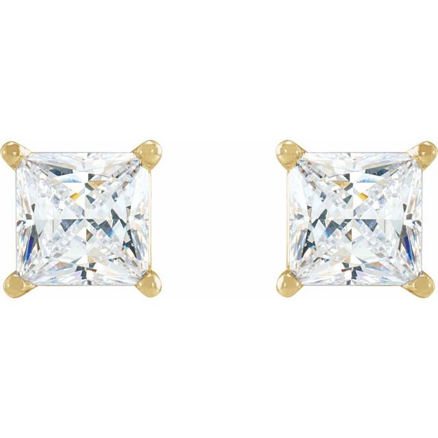 Square 4-Prong Lightweight Stud Earrings