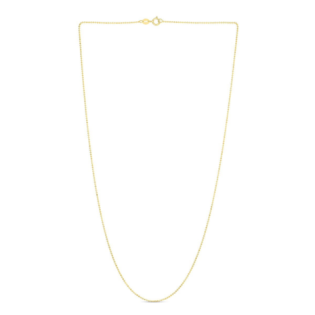 14K Gold 0.9mm Diamond Cut Bead Chain