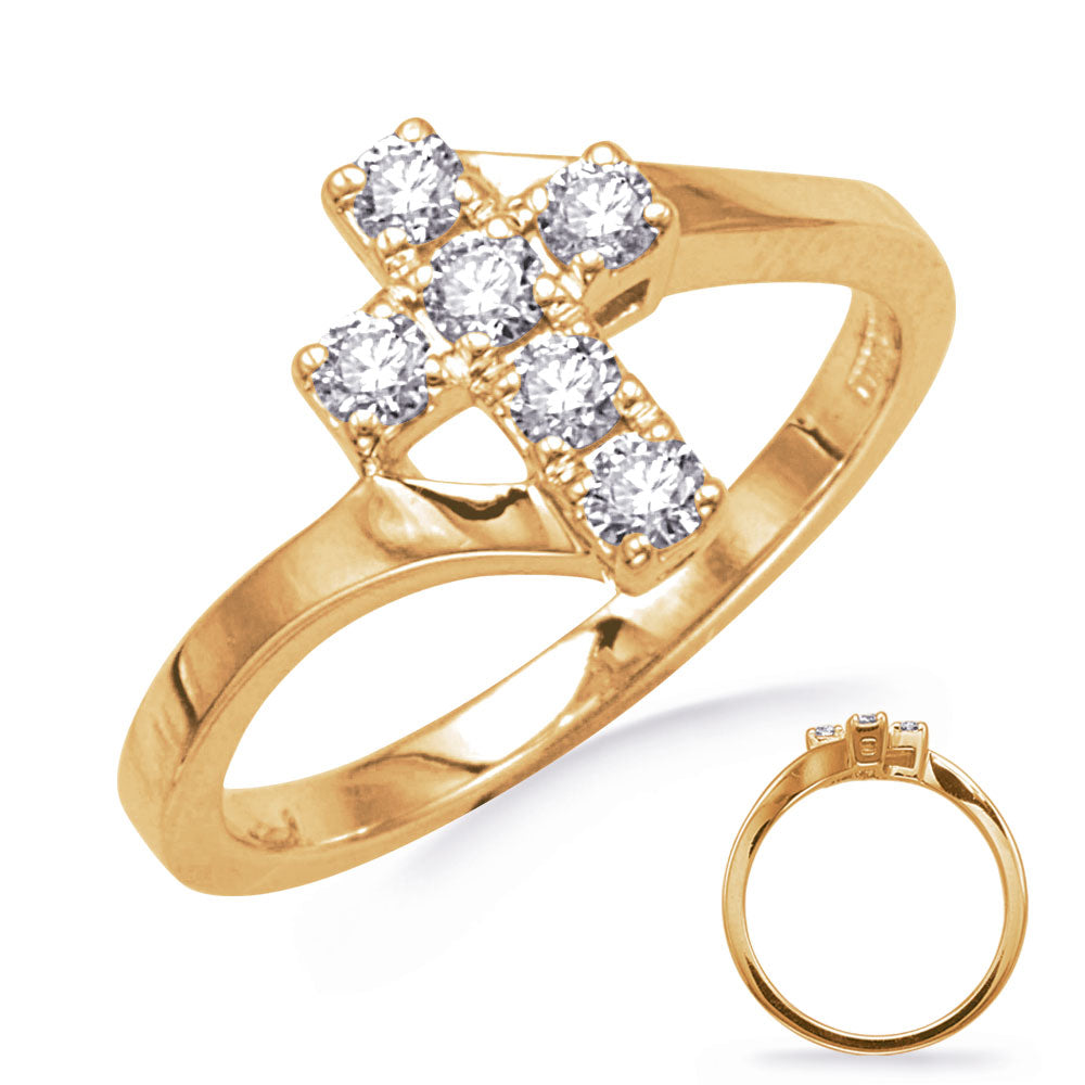 Yellow Gold Cross Ring – Appelblom Jewelry