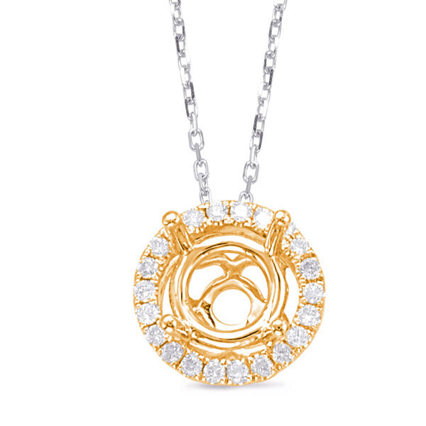 Diamond Pendant Halo For .15ct Center