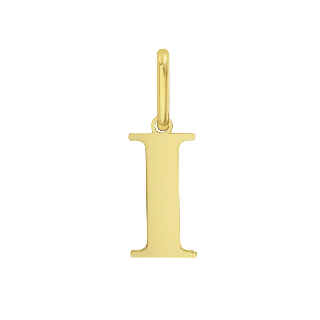 14K Gold Initial I Charm