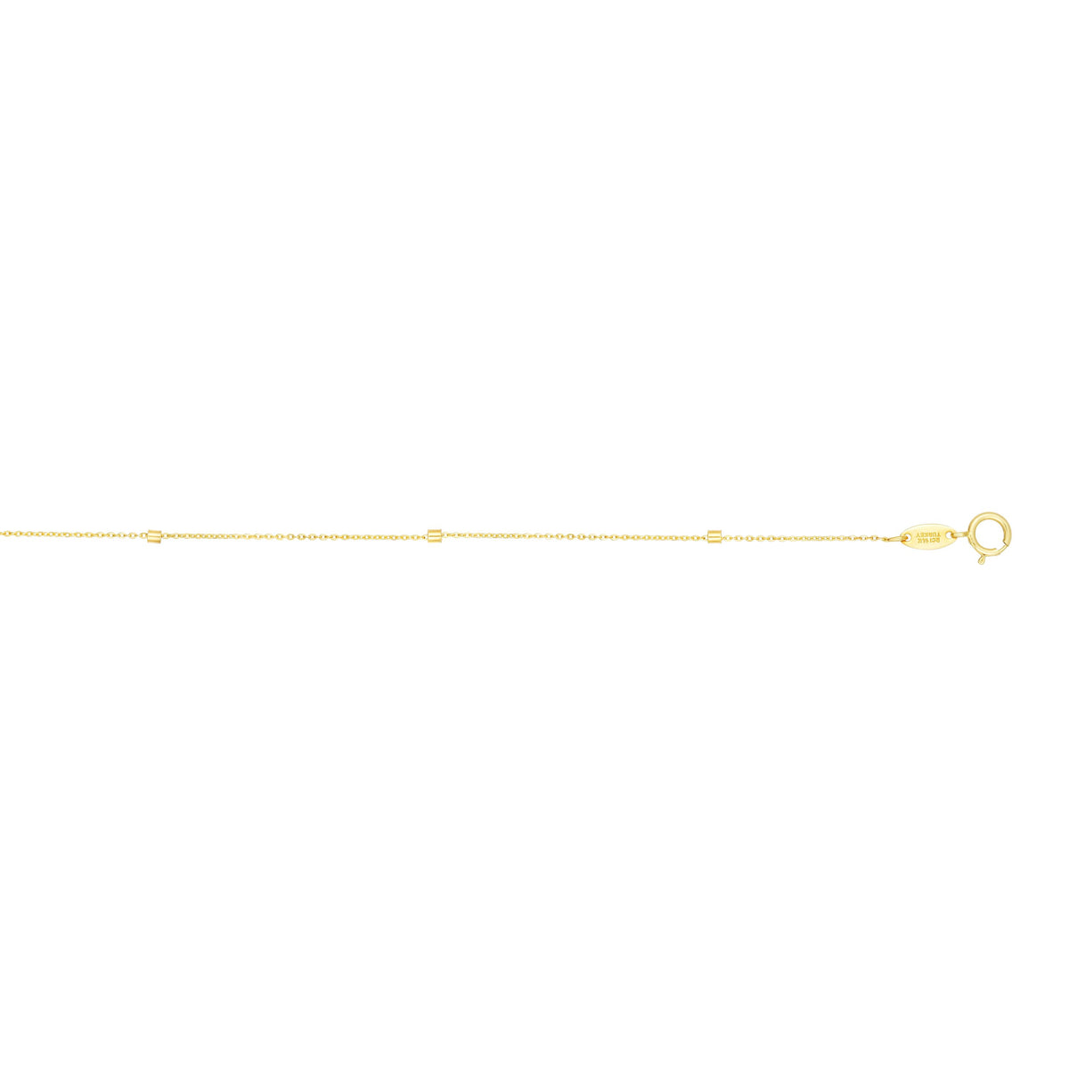 14K Gold 1.5mm Polished Cube Saturn Chain