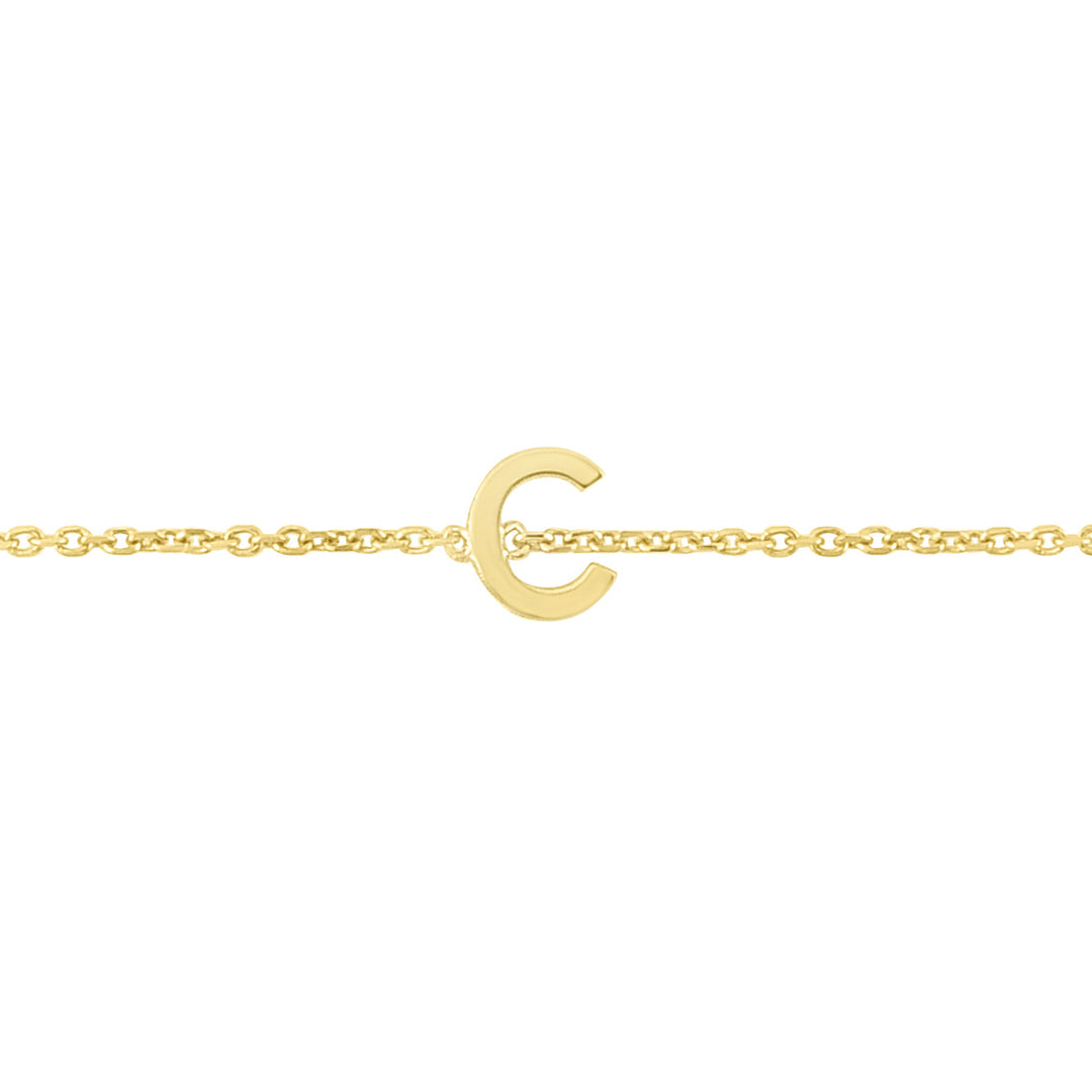 14K Mini Initial C Necklace